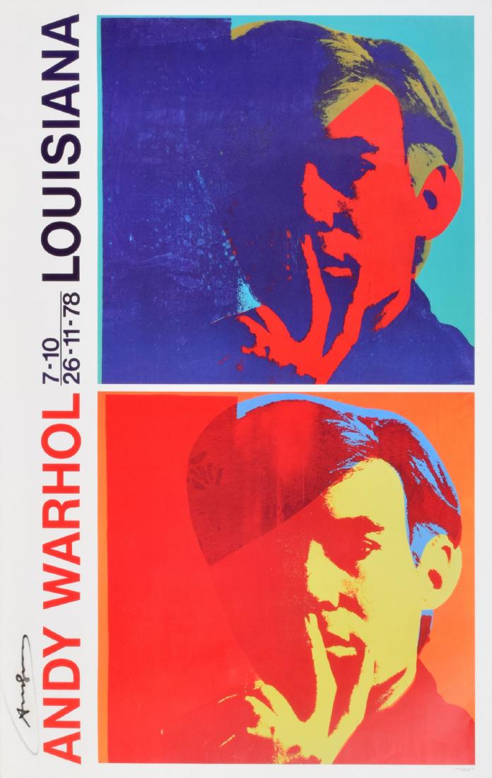Andy Warhol DOUBLE SELF-PORTRAIT Poster, Signed: Designer/Artist & Manufacturer: Andy Warhol (1928-1987); Grafodan Offset Vaerlose Markings: signed, marking(s); 1978 Country of Origin & Materials: American; paper Additional Information: Exhibition p