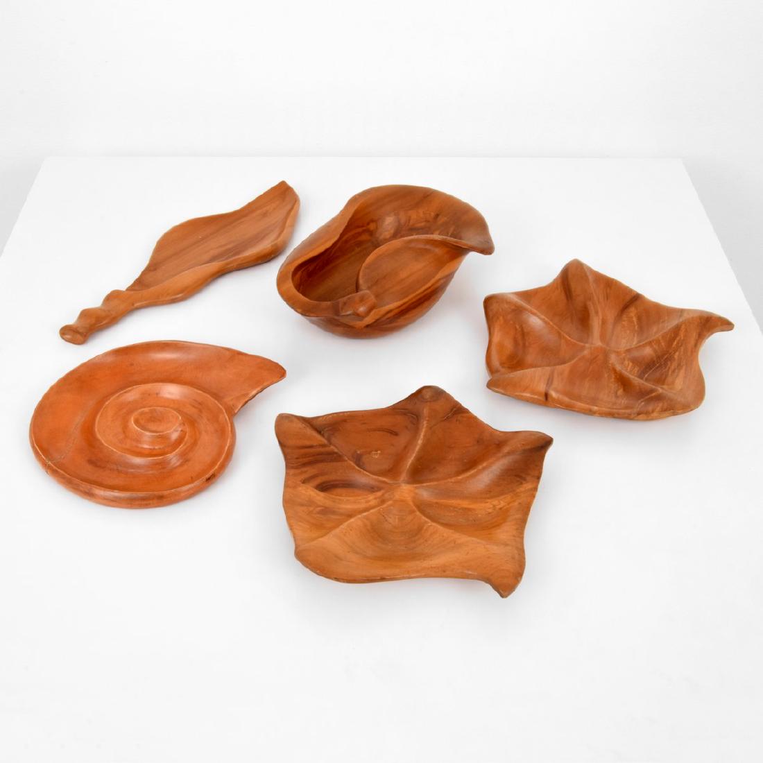 Russel Wright OCEANA Vessels, Set of 5: Designer/Artist & Manufacturer: Russel Wright; Klise Woodworking Markings: signed, some vessels with labels Country of Origin & Materials: USA; wood Additional Information: This lot is from the person