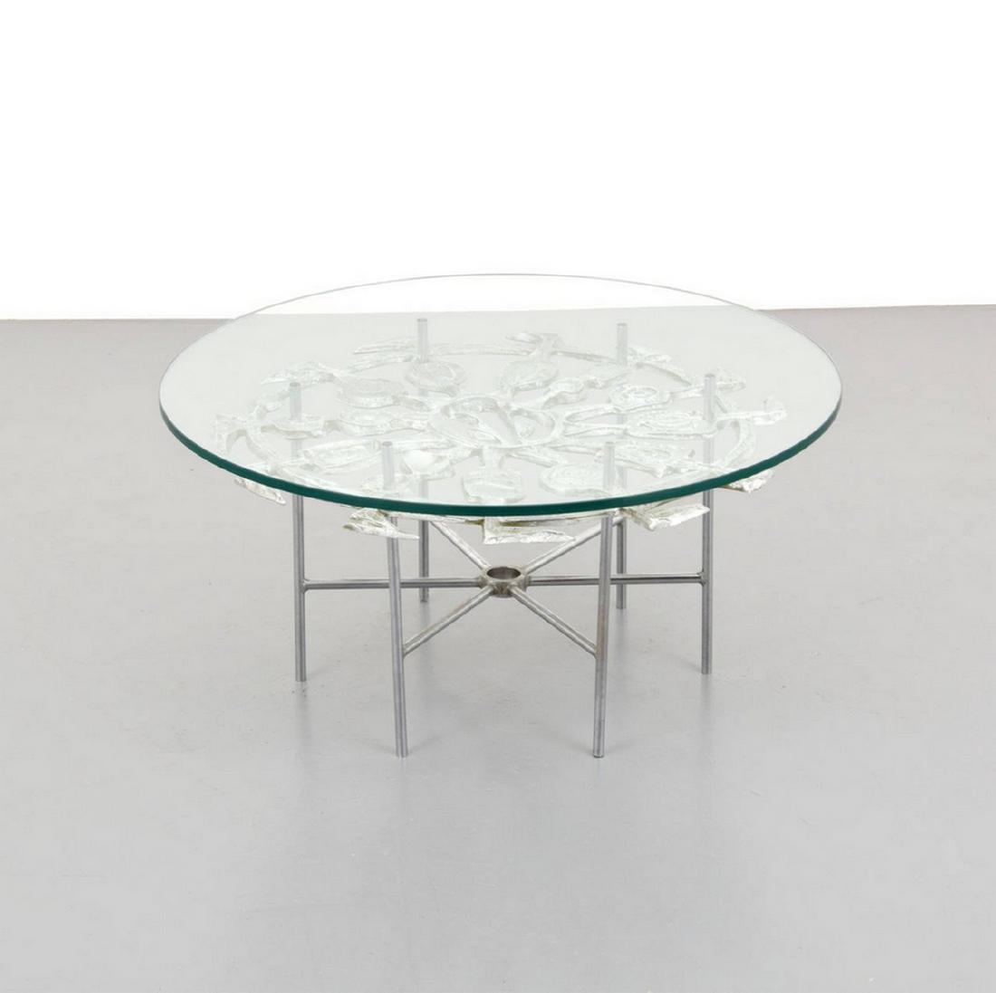 Donald Drumm Coffee Table: Designer/Artist & Manufacturer: Donald Drumm Markings: no marking(s) apparent Country of Origin & Materials: USA; aluminum, glass Additional Information: Property of the Modern5961 Collection, West Pa
