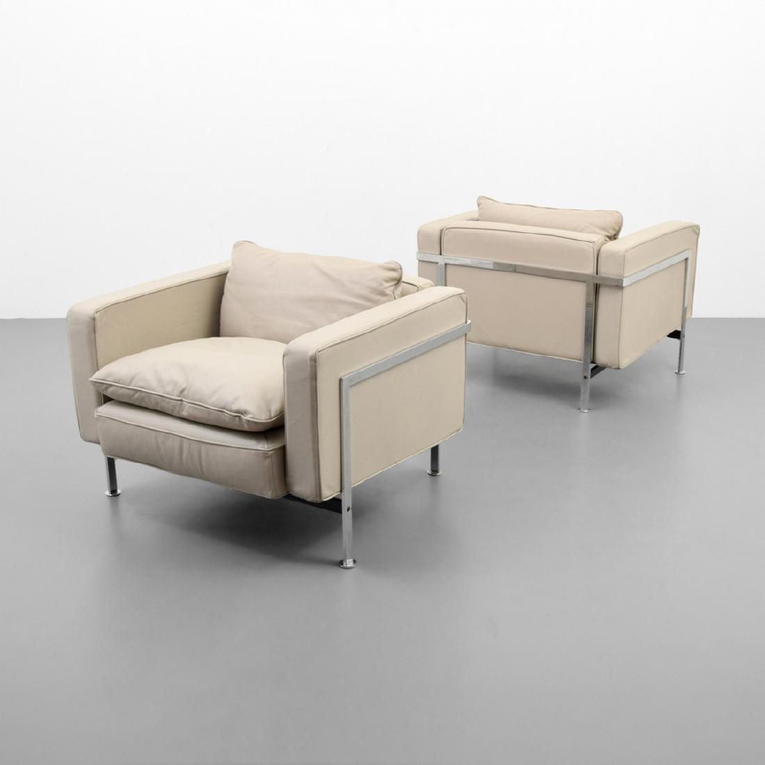 Pair of Robert Haussmann Leather Lounge Chairs: Designer/Artist & Manufacturer: Robert Haussmann; De Sede Markings: no marking(s) apparent Country of Origin & Materials: Switzerland; chromed metal, leather Additional Information: Property of the Mo