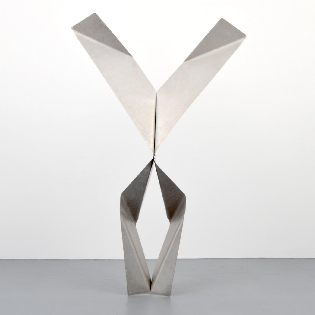 Large John Chase Lewis Floor Sculpture: Designer/Artist & Manufacturer: John Chase Lewis (20th Century) Markings: no marking(s) apparent Country of Origin & Materials: American; aluminum Additional Information: Provenance: Estate of the ar