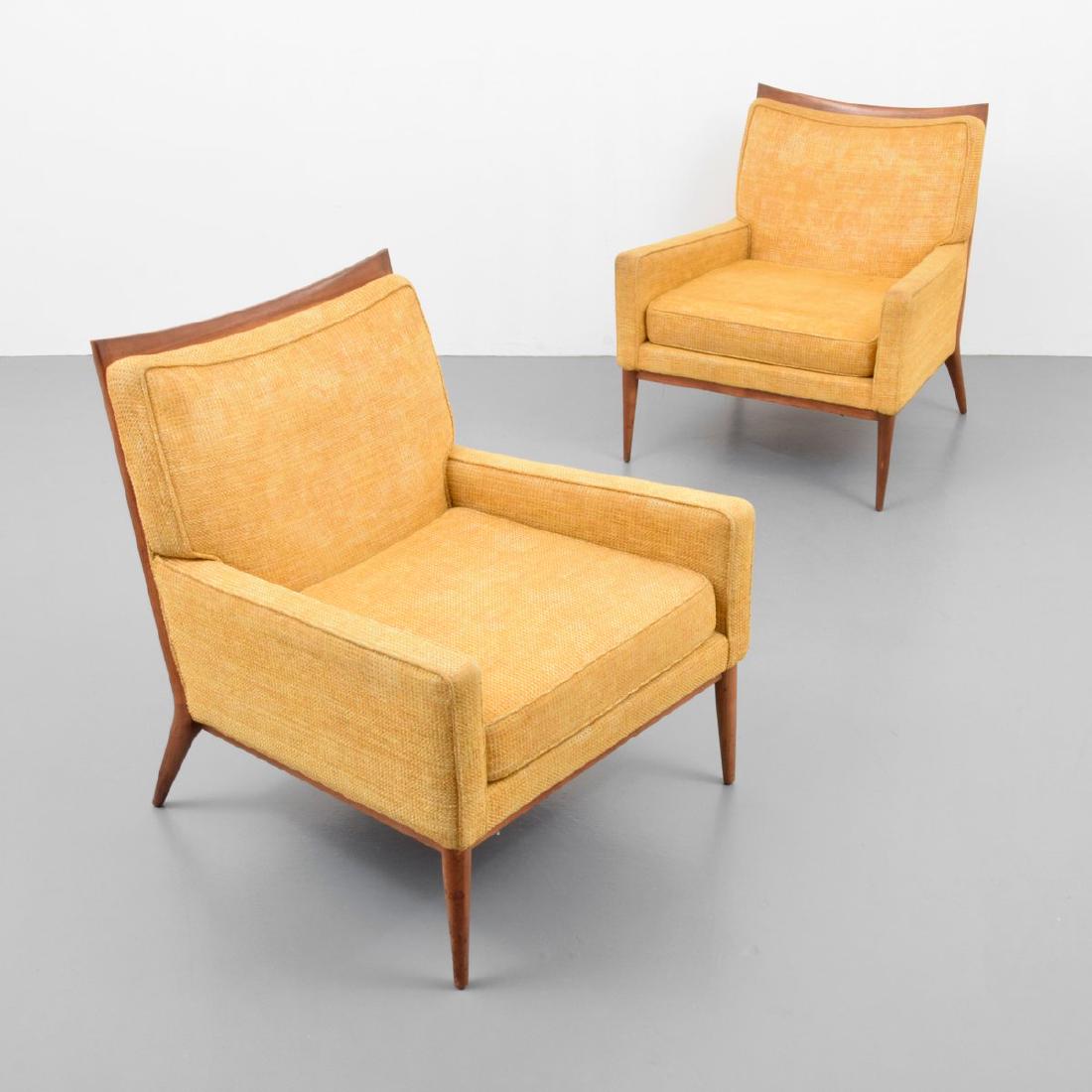 Pair of Paul McCobb Lounge Chairs: Designer/Artist; Manufacturer: Paul McCobb; Directional Markings: no marking(s) apparent Country of Origin & Materials: USA; wood, upholstery Additional Information: Chairs are model 1322. Property of