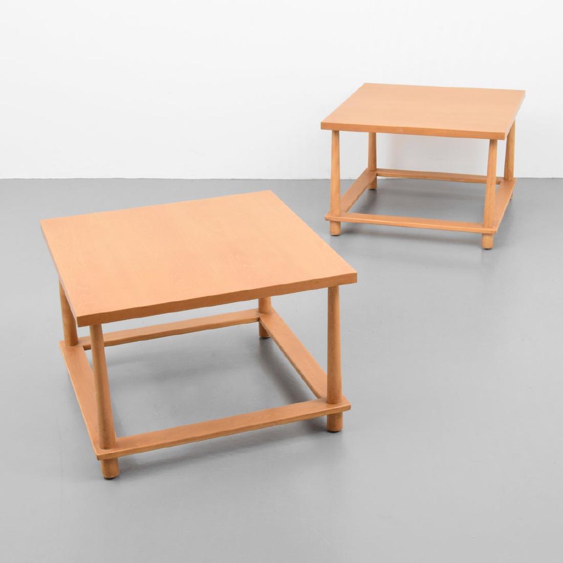 Pair of T.H. Robsjohn-Gibbings Occasional Tables: Designer/Artist; Manufacturer: T.H. Robsjohn-Gibbings; Widdicomb Markings: Widdicomb label, stenciled marking(s) Country of Origin & Materials: USA; wood Additional Information: Tables are model 1647.