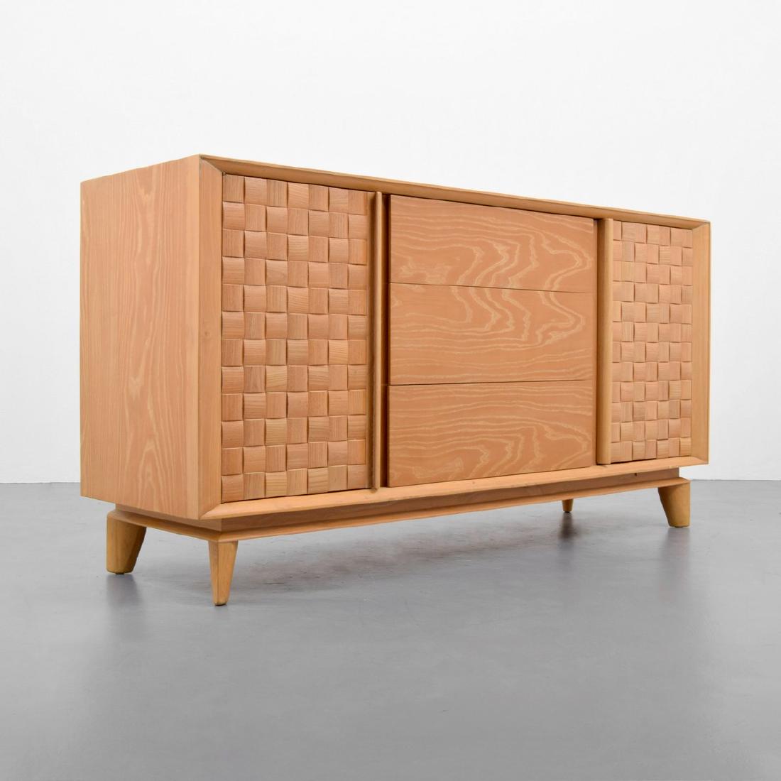 Paul Laszlo Cabinet: Designer/Artist; Manufacturer: Paul Laszlo; Brown-Saltman Company Markings: Brown-Saltman Company stencil, Brown Saltman marking Country of Origin & Materials: USA; oak Additional Information: Cabinet