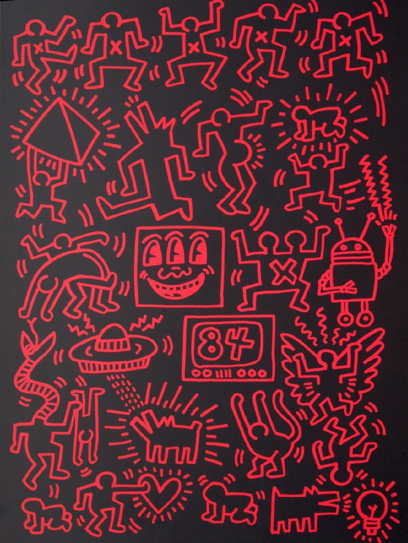 Keith Haring Tony Shafrazi Gallery Poster: Designer/Artist; Manufacturer: Keith Haring (1958-1990) Markings: marking(s); 1984 Country of Origin & Materials: American; paper Additional Information: Fine Art, Photography and Works on Paper Dimen