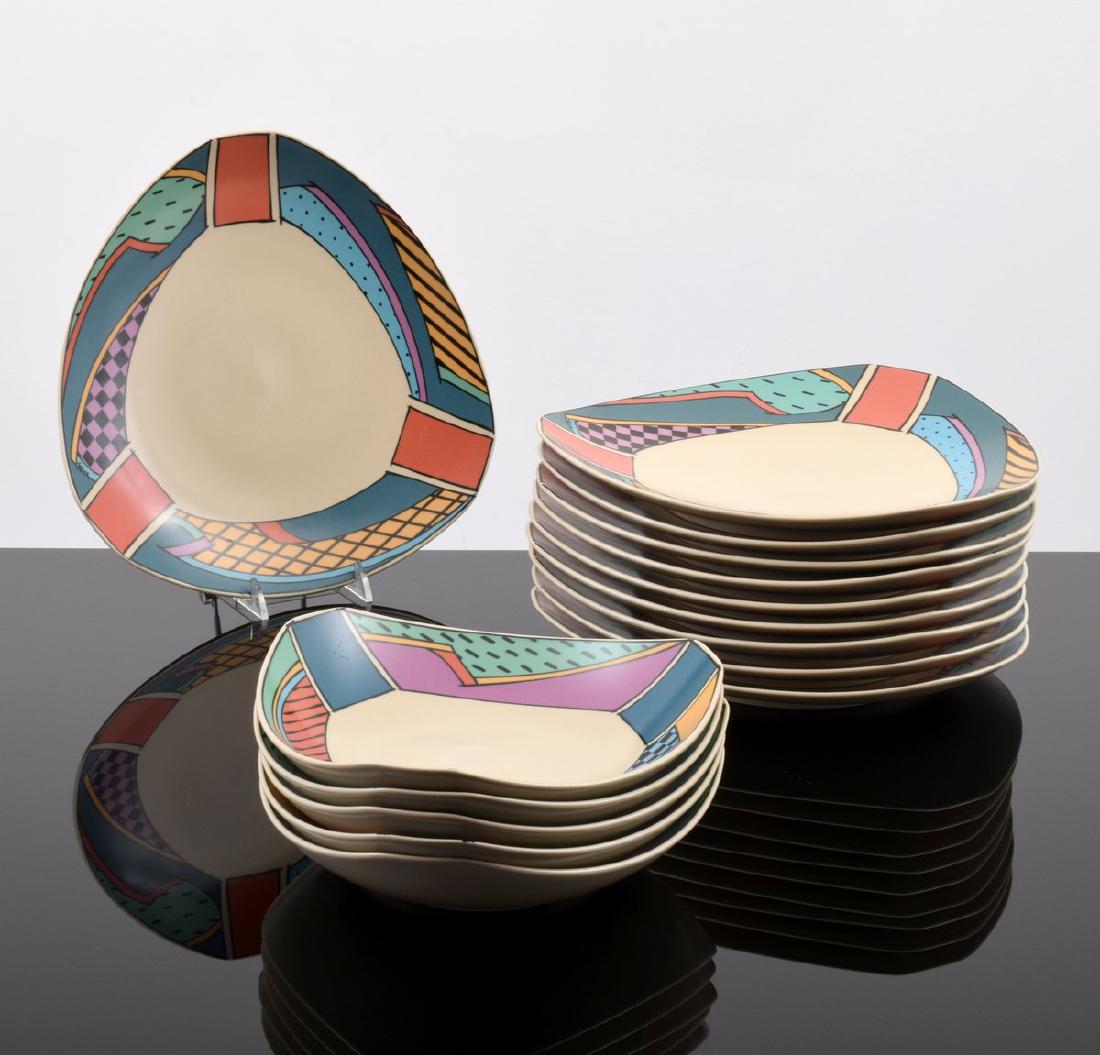Dorothy Hafner FLASH Dinnerware, 15 Pieces: Designer/Artist; Manufacturer: Dorothy Hafner (American, b. 1952); Rosenthal Studio Markings: Rosenthal Studio-Linie stamp, marking(s) Country of Origin & Materials: Germany; porcelain Additional Info