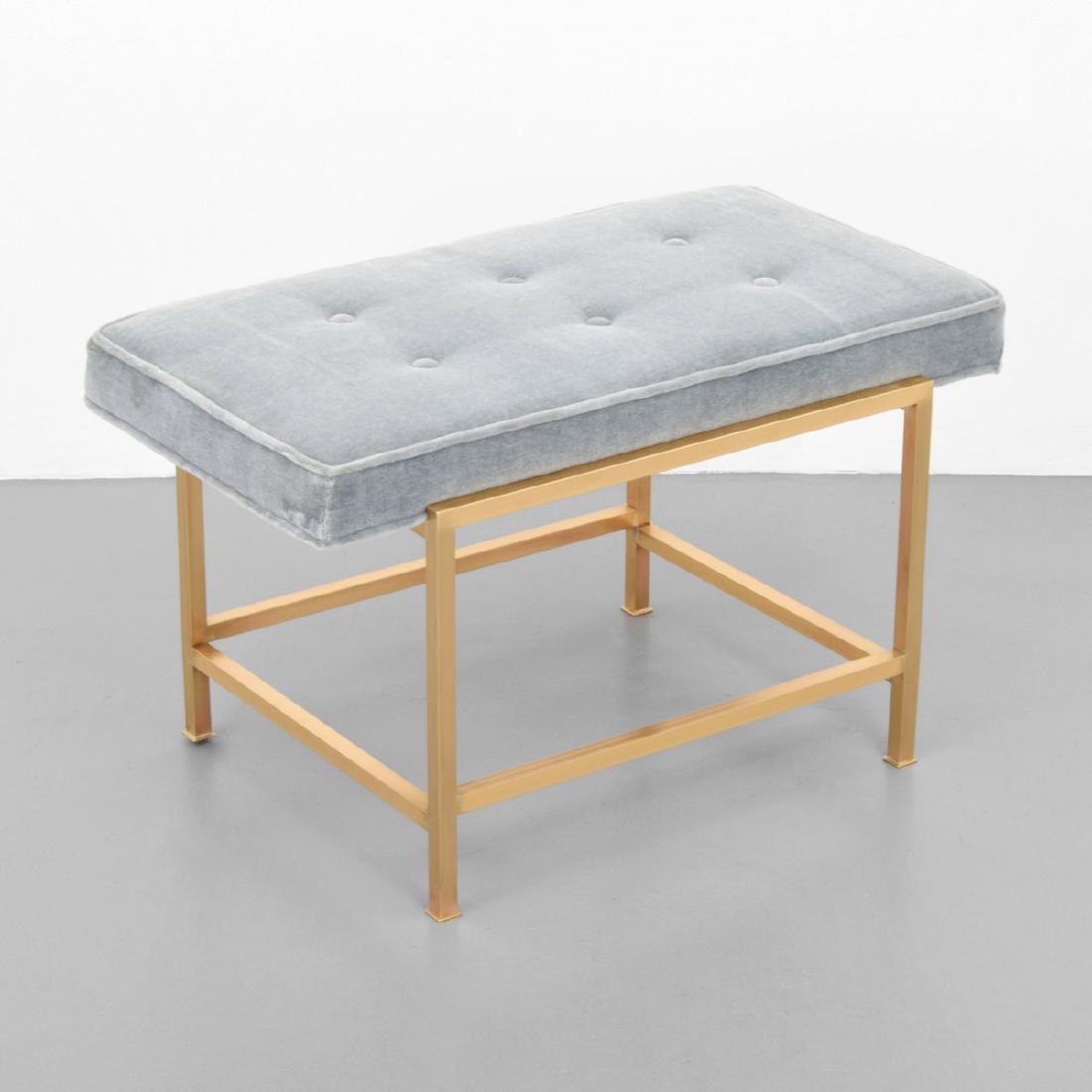Edward Wormley Bench: Designer/Artist; Manufacturer: Edward Wormley; Dunbar Markings: no marking(s) apparent Country of Origin & Materials: USA; brass, upholstery Additional Information: Property of a noteworthy Chicago, I