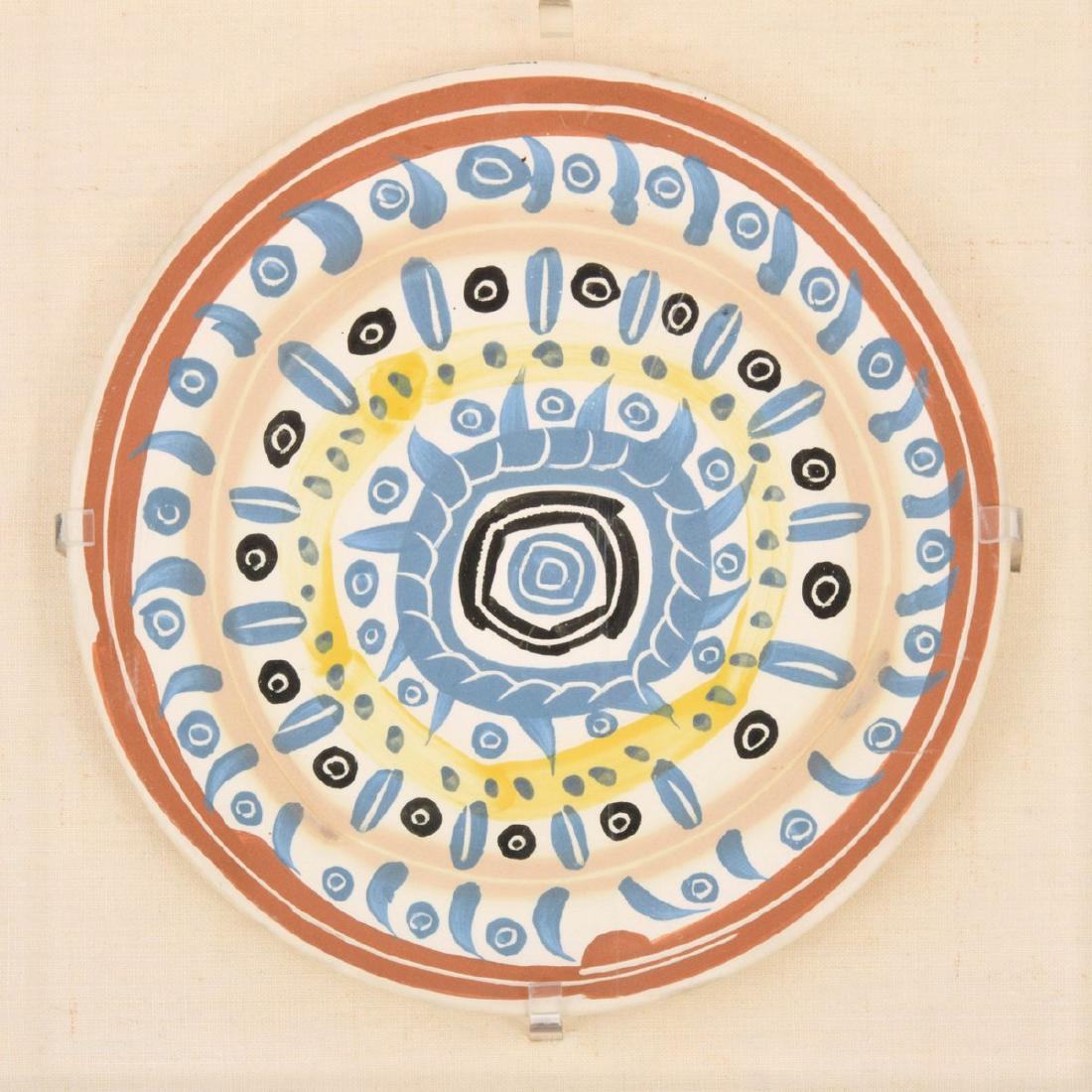 Pablo Picasso SPIRALED MOTIF Plate (A.R. 404): Designer/Artist; Manufacturer: Pablo Picasso (Spanish, 1881-1973); Madoura Markings: Madoura Plein Feu imprint, Edition Picasso, K.119; ed. 164/300 Country of Origin & Materials: France; partially gla