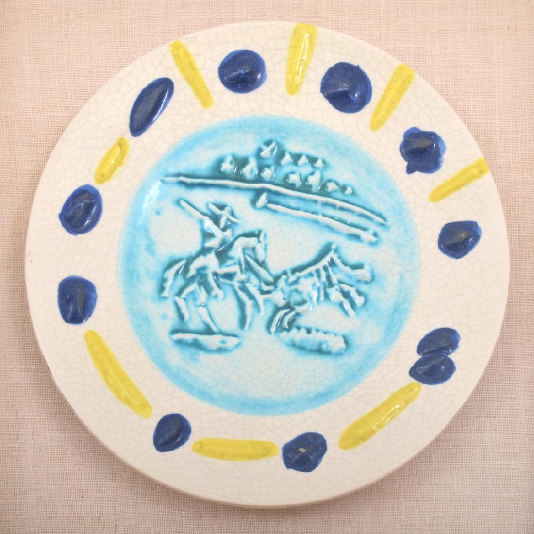 Pablo Picasso PICADOR Plate (A.R. 202): Designer/Artist; Manufacturer: Pablo Picasso (Spanish, 1881-1973); Madoura Markings: Madoura Plein Feu imprint, Empreinte Originale de Picasso imprint, K.112; ed. 93/300 Country of Origin & Materials: