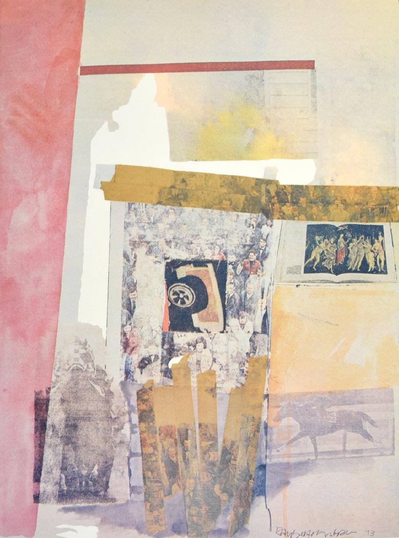 Robert Rauschenberg WATERMARK Screenprint: Designer/Artist; Manufacturer: Robert Rauschenberg (1925-2008) Markings: signed twice (pencil and in plate), Styria Studio blind stamp, marking(s); ed. 48/250; 1973 Country of Origin & Materials: Amer