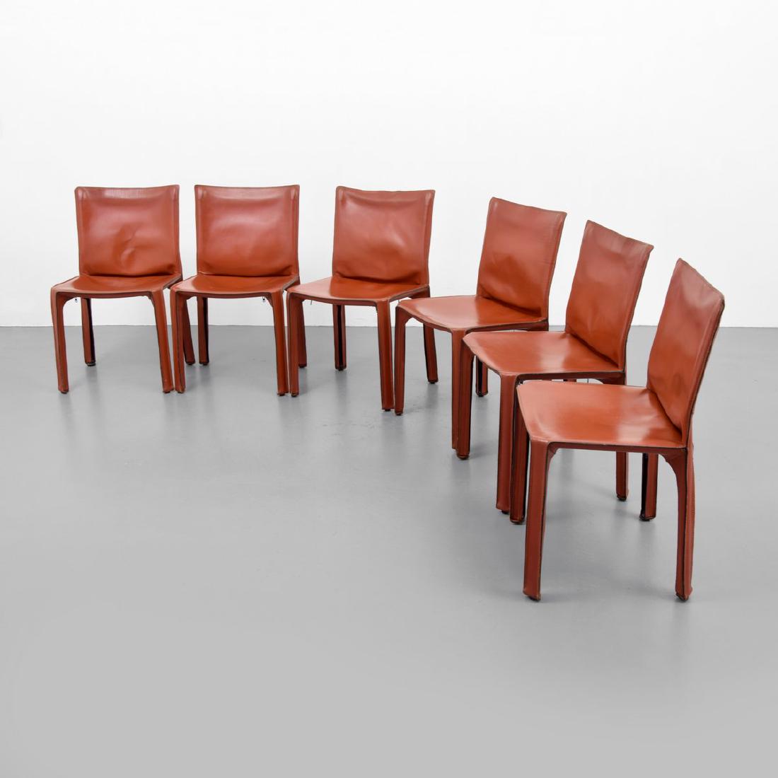 Mario Bellini CAB 412 Dining Chairs, Set of 6: Designer/Artist; Manufacturer: Mario Bellini; Cassina Markings: no marking(s) apparent Country of Origin & Materials: Italy; leather Additional Information: References: Repertorio Del Design Italiano