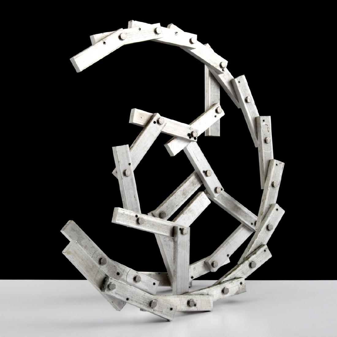 Larry Mohr Abstract Sculpture: Designer/Artist; Manufacturer: Larry Mohr (1921-2013) Markings: no marking(s) apparent Country of Origin & Materials: American; aluminum Additional Information: Provenance: Estate of Larry Mohr. Larry