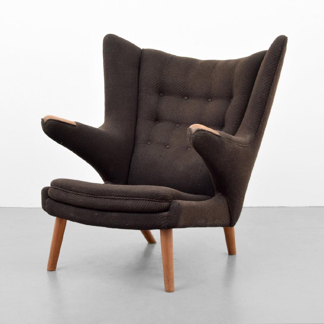 Hans Wegner PAPA BEAR Arm Chair: Designer/Artist; Manufacturer: Hans Wegner; A.P. Stolen Markings: no marking(s) apparent Country of Origin & Materials: Denmark; teak, upholstery Additional Information: Chair is model PP19. Reference