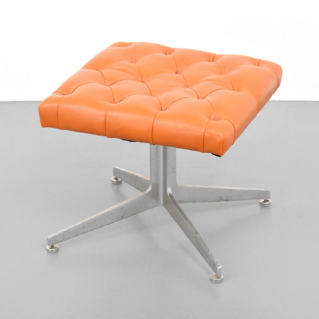 Ward Bennett Stool: Designer/Artist; Manufacturer: Ward Bennett; Lehigh Furniture Corporation Markings: Lehigh Furniture Corporation label Country of Origin & Materials: USA; leather, metal Additional Information: Proper