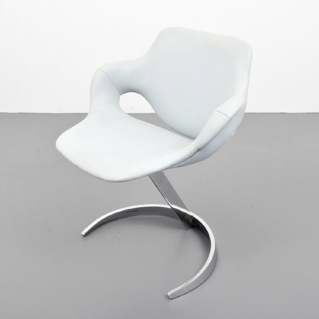 Boris Tabacoff SCIMITAR Chair: Designer/Artist; Manufacturer: Boris Tabacoff; Mobilier Modulaire Moderne Markings: no marking(s) apparent Country of Origin & Materials: France; acrylic, chromed metal, vinyl Additional Information: