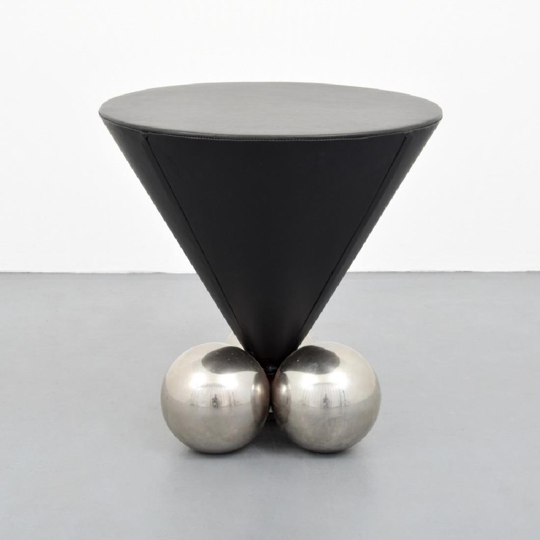 Stanley Jay Friedman "Bocci" Occasional Table: Designer/Artist; Manufacturer: Stanley Jay Friedman; Brueton Markings no marking(s) apparent Country of Origin & Materials USA; leather, steel Additional Information 20th Century Design Dimensions(H,W