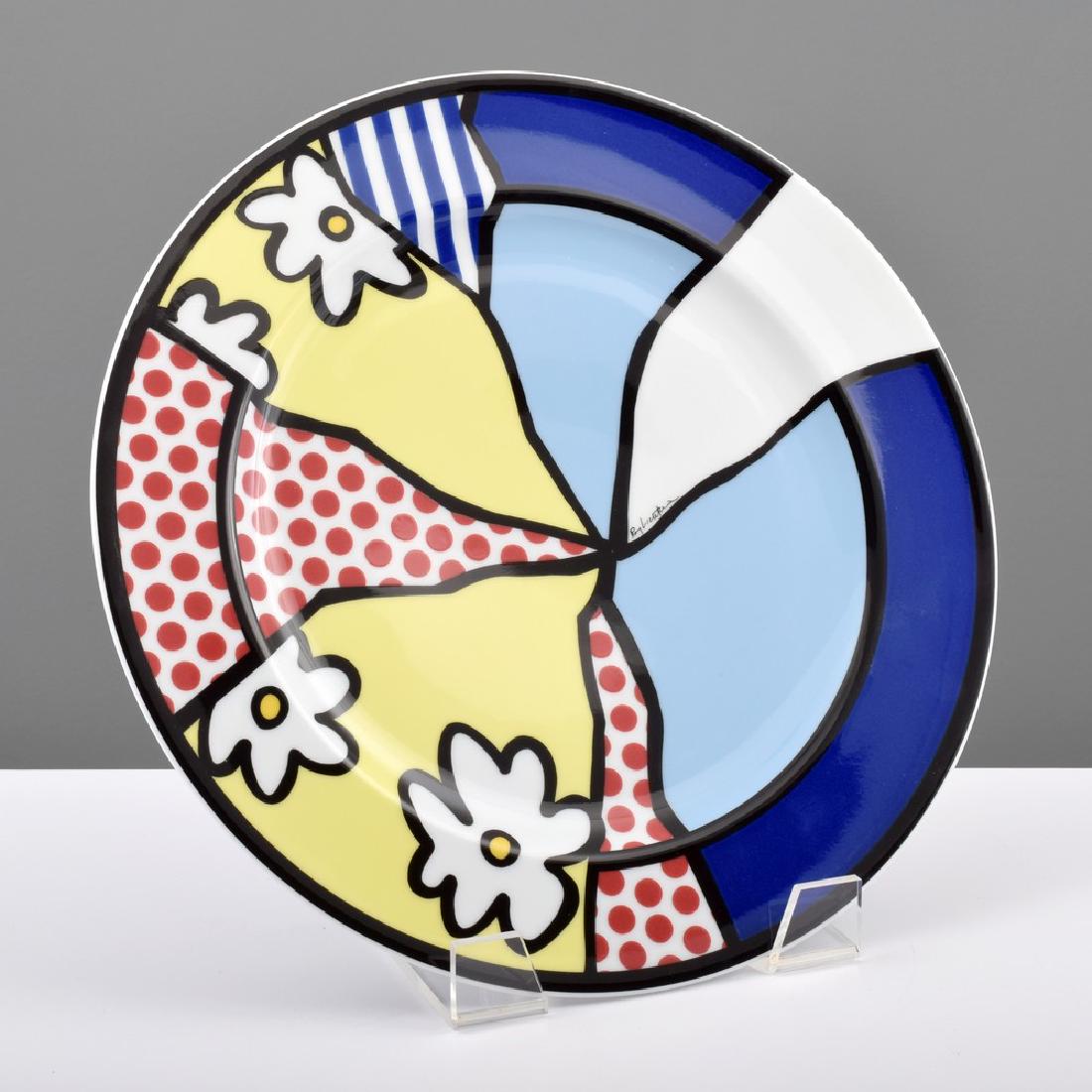Roy Lichtenstein "Water Lilies" Plate: Designer/Artist; Manufacturer: Roy Lichtenstein (American; 1889-1961); Rosenthal Studio Markings: signed, Rosenthal Studio stamp, marking(s); ed. 2050/3000 Country of Origin & Materials: Germany; porc
