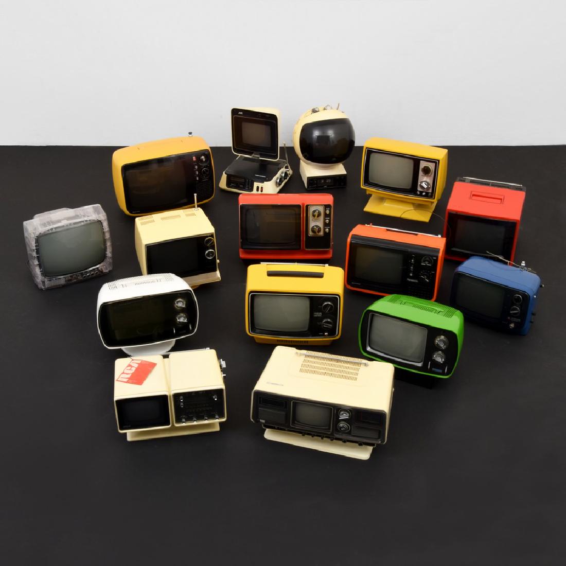 15 Vintage Televisions, Single Collection: Designer/Artist; Manufacturer: varies Markings: marking(s) Country of Origin & Materials: varies; plastic, glass, other Additional Information: Televisions include Kumho, Weltron, JVC, Panasonic, KTV
