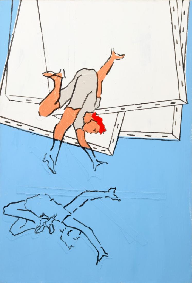 Large Judy Rifka Painting: Designer/Artist; Manufacturer: Judy Rifka (b. 1945) Markings: signed; 1981 Country of Origin & Materials: American; acrylic and modelling paste on canvas Additional Information: Work is titled "Falli