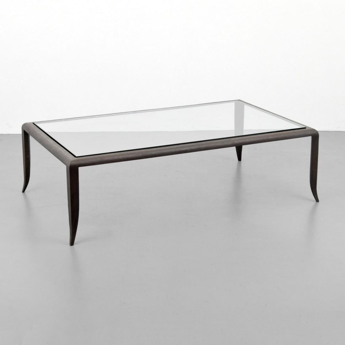 Bronze Coffee Table, Manner of Maison Jansen: Designer/Artist; Manufacturer: Maison Jansen, manner of Markings: no marking(s) apparent Country of Origin & Materials: country of origin unknown; bronze, glass Additional Information: 20th Century De
