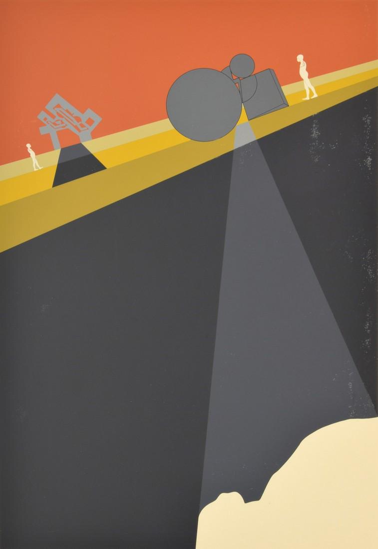 Ernest Trova "Falling Man" Serigraph, Signed Edition: Designer/Artist; Manufacturer: Ernest Trova (1927-2009) Markings: signed; ed. 33/150; 1975 Country of Origin & Materials: American; paper Additional Information: We have seen the work referred to as "