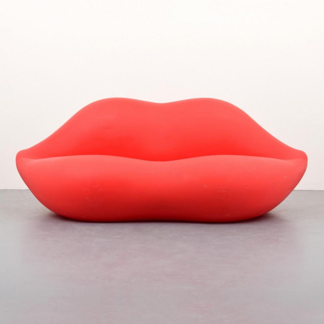 Studio 65 "Bocca" Lips Sofa: Designer/Artist; Manufacturer: Studio 65; Heller Markings: Bocca/Studio 65 imprint Country of Origin & Materials: USA; resin plastic Additional Information: Sofa is model 1011, re-edition 2005, and is