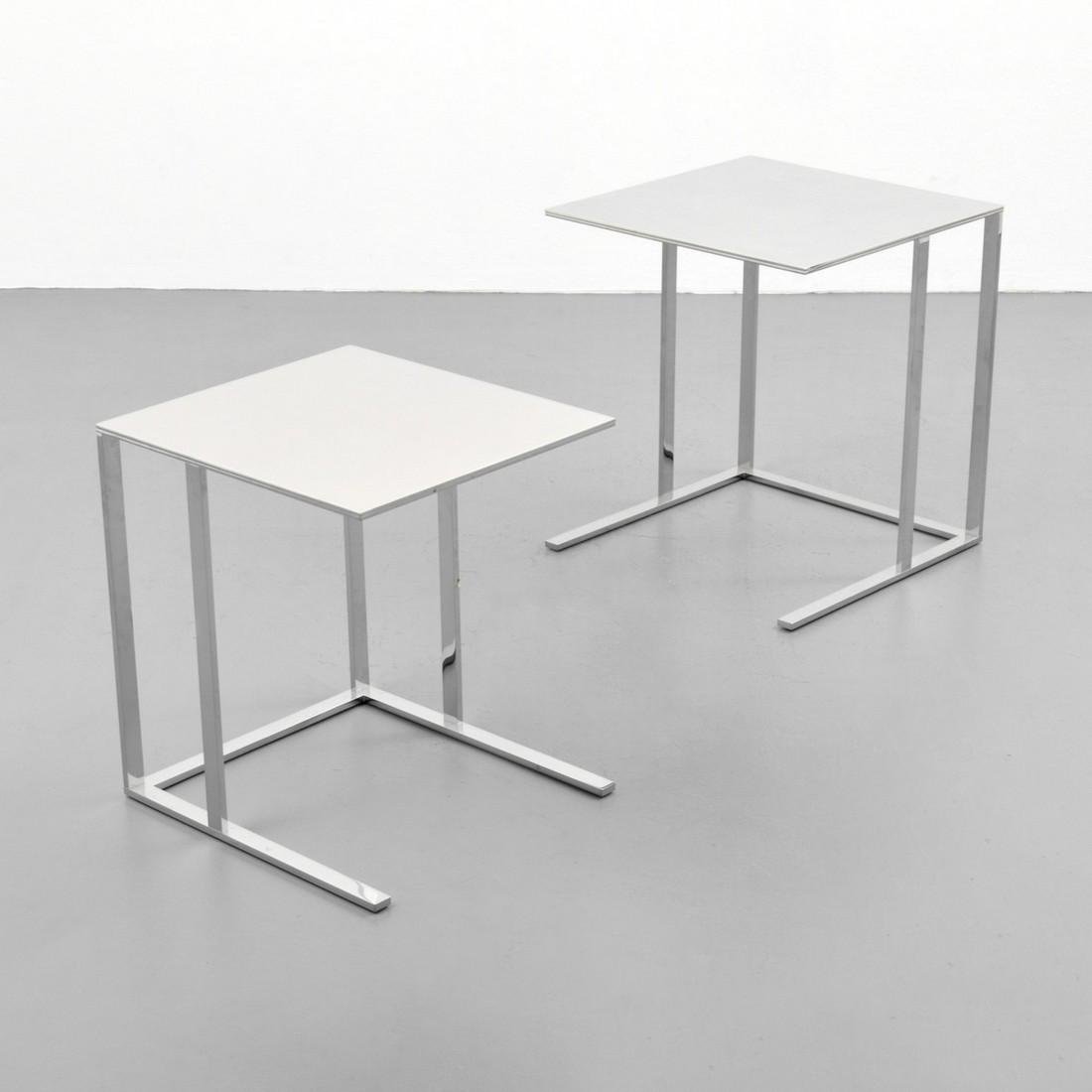 Pair of Antonio Citterio "Elios" Nesting Tables: Designer/Artist; Manufacturer: Antonio Citterio; B&B Italia Markings: Antonio Citterio/B&B Italia label Country of Origin & Materials: Italy; chromed metal Additional Information: Tables are from the 