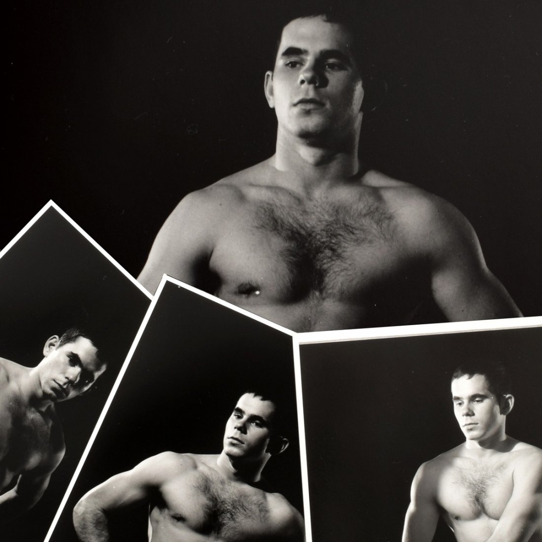 4 Bruce Bellas Nude Male Physique Photos: Designer/Artist; Manufacturer: Bruce Bellas (1909-1974), aka Bruce of Los Angeles Markings: No marking(s) apparent. Some lots in this auction have various handwritten notations on the photos/packagin