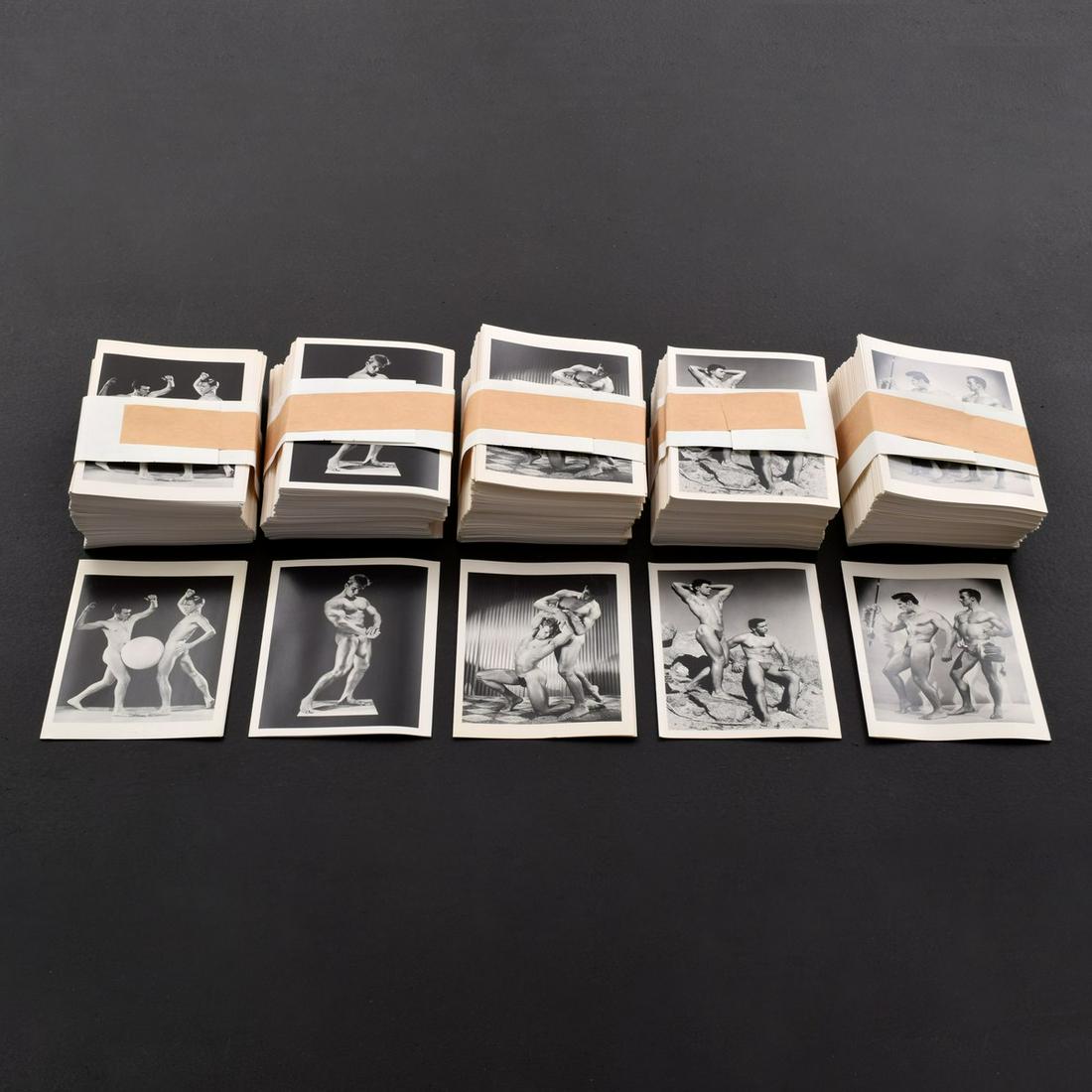 500 Bruce of Los Angeles Vintage Greeting Cards: Designer/Artist; Manufacturer: Bruce Bellas (1909-1974), aka Bruce of Los Angeles (after); printed by Photoflex, New York Markings: Each imprinted copyright Bruce of Los Angeles, 1986/Photoflex. Some