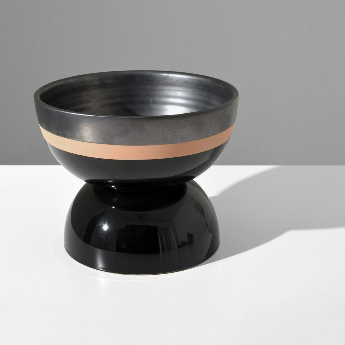 Lg Ettore Sottsass "Centrotavola Piccolo" Vessel, PA/ES: Designer/Artist; Manufacturer: Ettore Sottsass (1917-2007); Bitossi/Flavia Markings/Notes: underside signed "Sottsass Bitossi" with (3) "le ceramiche di BITOSSI" labels; PA/ES (prova dell'artista Etto