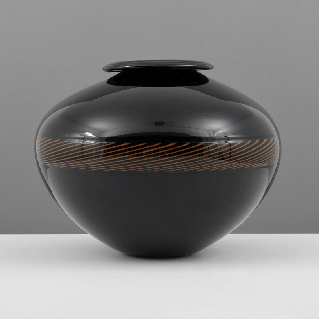 Large Lino Tagliapietra Vase, Murano: Designer/Artist; Manufacturer: Lino Tagliapietra (Italian, b. 1934); Effetre International Markings/Notes: signed, Oggetti label, marking(s); ed. 99/100; 1983 Country of Origin & Materials: Italy; gla