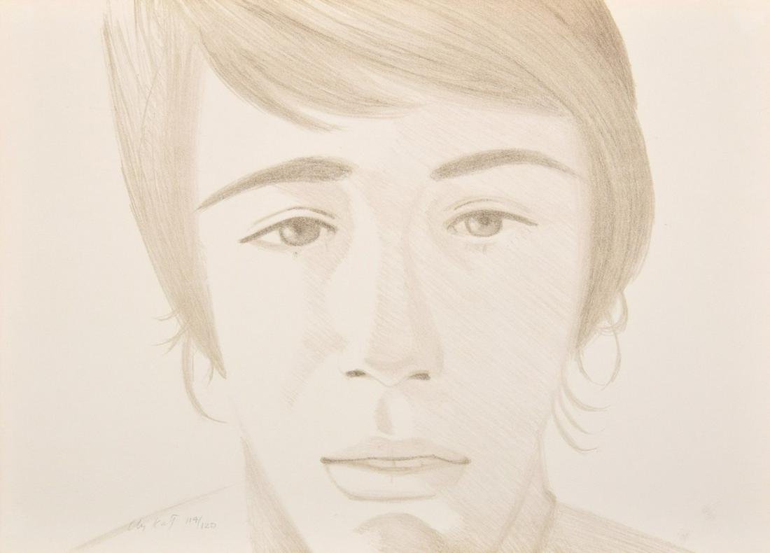 Alex Katz "Vincent" Lithograph, Signed Edition: Designer/Artist; Manufacturer: Alex Katz (b. 1927) Markings/Notes: signed; ed. 119/120; 1972 Country of Origin & Materials: American; two-color lithograph on Arches paper Additional Information: Prove