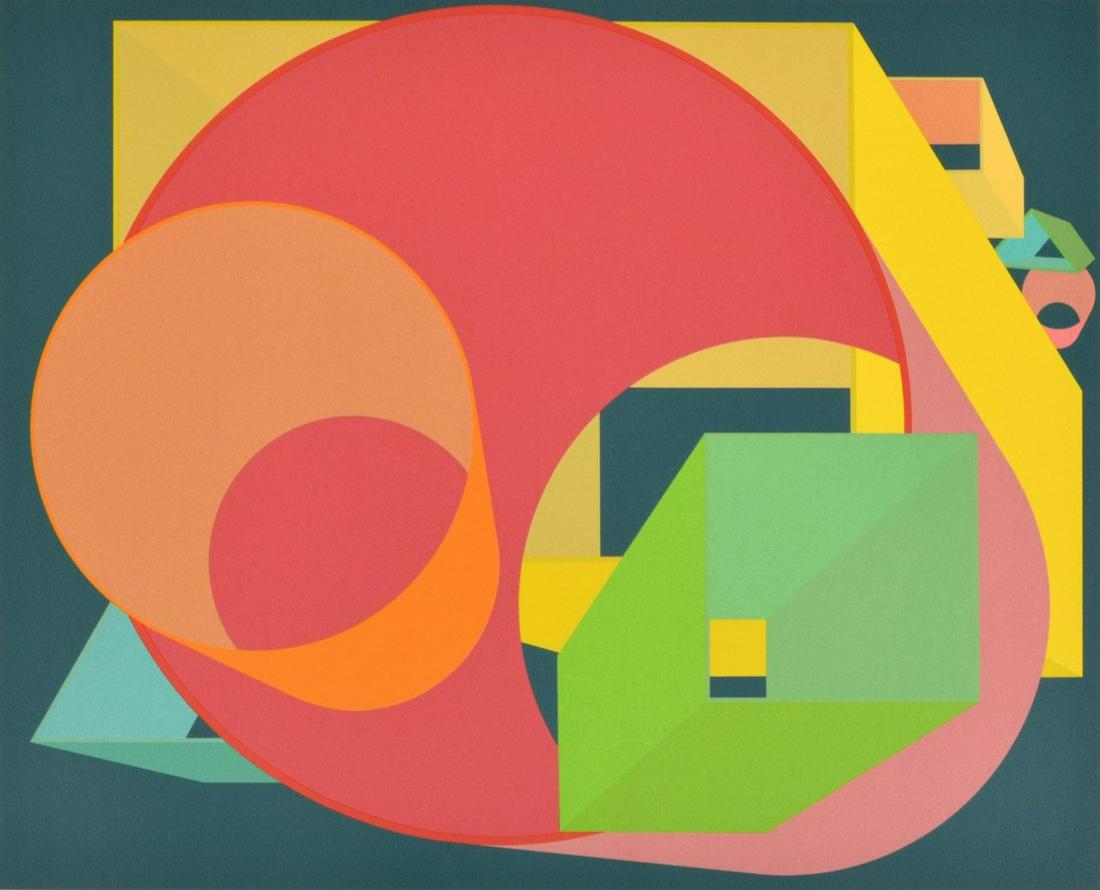 Al Held "Scholes I" Screenprint, Signed Edition: Designer/Artist; Manufacturer: Al Held (1928-2005) Markings/Notes: signed, The Metropolitan Museum of Art- The Mezzanine Gallery blind stamp; ed. 26/80 Country of Origin & Materials: American; screenp