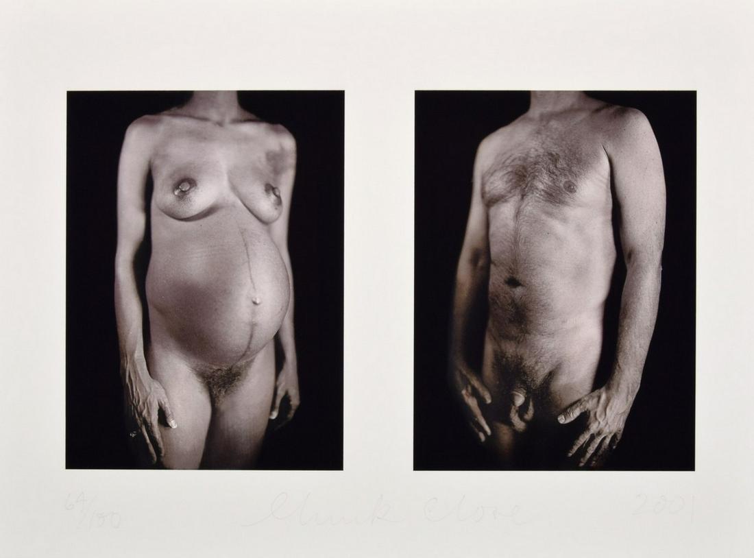 Chuck Close Nude Iris Print, Signed Edition: Designer/Artist; Manufacturer: Chuck Close (b. 1940) Markings/Notes: signed; 64/100; 2001 Country of Origin & Materials: American; iris print Additional Information: Posters, Prints & Multiples Can we