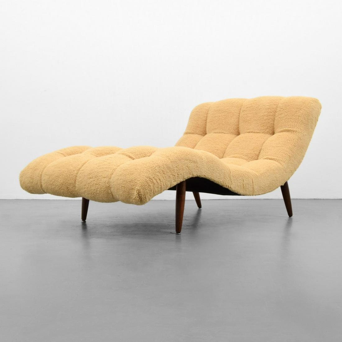 Adrian Pearsall "Wave" Chaise Lounge Chair: Designer/Artist; Manufacturer: Adrian Pearsall; Craft Associates Markings/Notes: no marking(s) apparent Country of Origin & Materials: USA; wood, upholstery, metal Additional Information: 20th Century