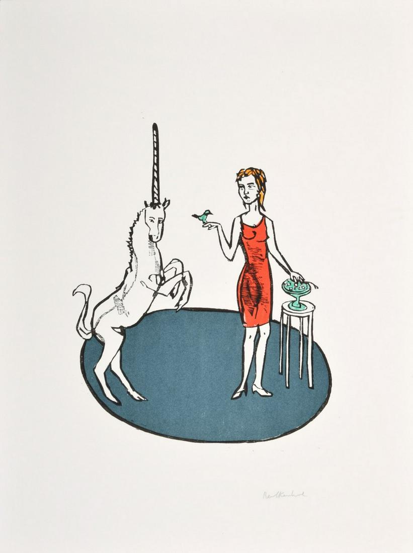 Stephan Balkenhol Woodcut, Signed Edition: Designer/Artist; Manufacturer: Stephan Balkenhol (b. 1957) Markings/Notes: signed Country of Origin & Materials: German; woodcut on Somerset satin paper Additional Information: Work is titled "Taste"