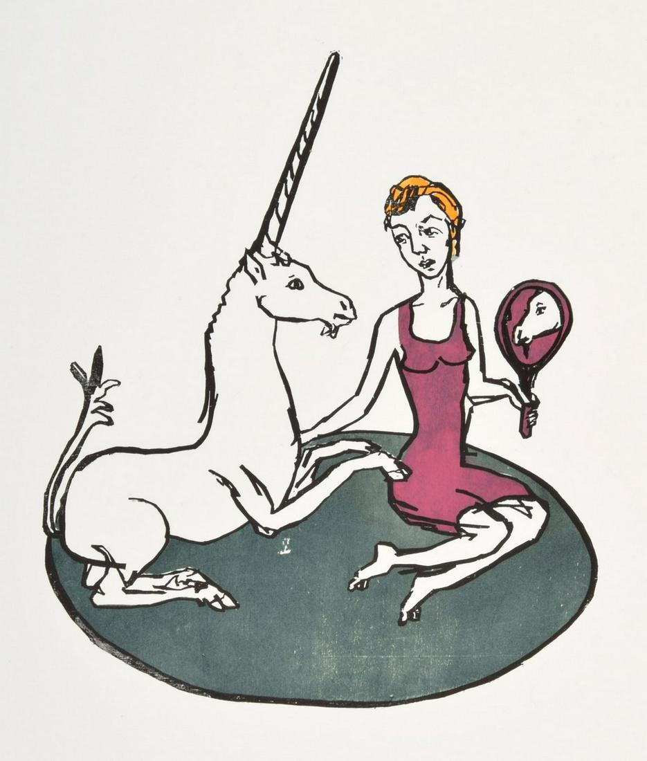 Stephan Balkenhol Woodcut, Signed Edition: Designer/Artist; Manufacturer: Stephan Balkenhol (b. 1957) Markings/Notes: signed Country of Origin & Materials: German; woodcut on Somerset satin paper Additional Information: Work is titled "Sight"