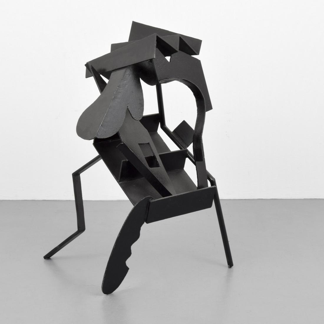 Large Peter Reginato Abstract Sculpture, 42"h x 30"w: Designer/Artist; Manufacturer: Peter Reginato (b. 1945) Markings/Notes: signed, marking(s); 1975 (provided by gallery) Country of Origin & Materials: American; painted Cor-Ten steel Additional Informa