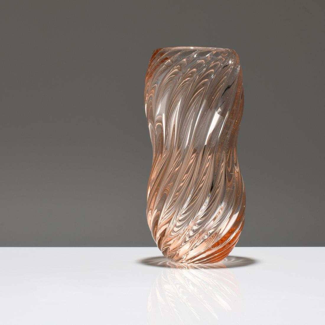 Carlo Scarpa "Mezza Diamante" Vase, Murano: Designer & Manufacturer: Carlo Scarpa; Venini Markings/Notes: four-line acid stamp Country of Origin & Materials: Italy; glass Dimensions(H,W,D): 10.25"h, 4.25"dia Additional Information: Decora