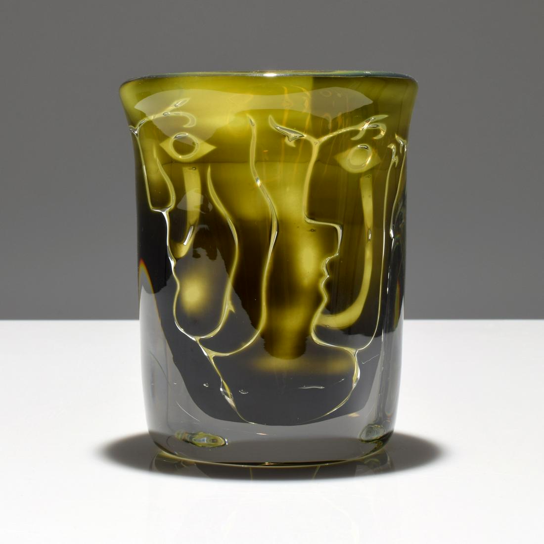 Large Ingeborg Lundin "Ariel" Vase: Designer & Manufacturer: Ingeborg Lundin; Orrefors Markings/Notes: signed, 9057715 etched, gallery -82 etched Country of Origin & Materials: Sweden; glass Dimensions(H,W,D): 7"h, 5.5"dia Additional