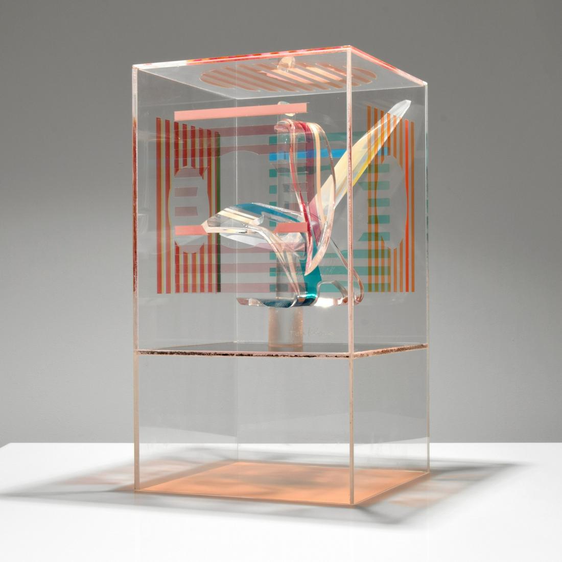 Leonard Janklow Op Art Sculpture: Designer & Manufacturer: Leonard Janklow (1919-2006) Markings/Notes: signed Country of Origin & Materials: American; acrylic, other Dimensions(H,W,D): 22.5"h, 12.5"w, 12.5"d Additional Information:</