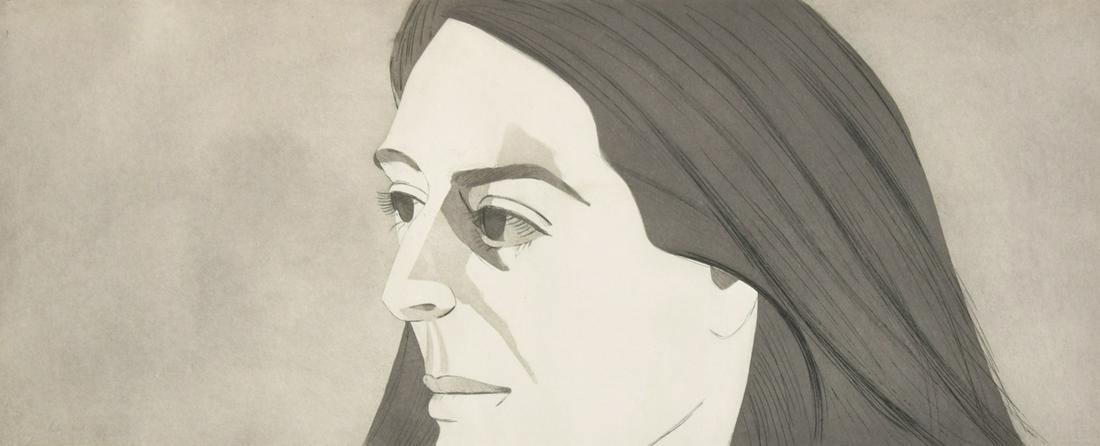 Alex Katz "Lg Head of Ada" Etching/Aquatint, Signed Ed.: Designer & Manufacturer: Alex Katz (b. 1927) Markings/Notes: signed; ed. 16/44; 1973 Country of Origin & Materials: American; etching and aquatint on paper Dimensions(H,W,D): 15"h, 39.75"w; 21.75"h, 4