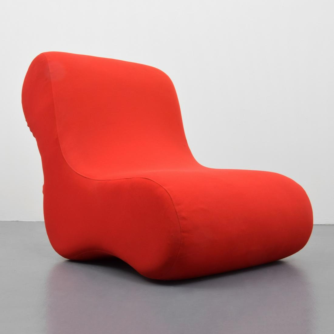 Giuseppe Raimondi "Alvar" Lounge Chair: Designer & Manufacturer: Giuseppe Raimondi; Gufram Markings/Notes: no marking(s) apparent Country of Origin & Materials: Italy; upholstery Dimensions(H,W,D): 31.5"h, 38"w, 26"d; 14" seat height Addit