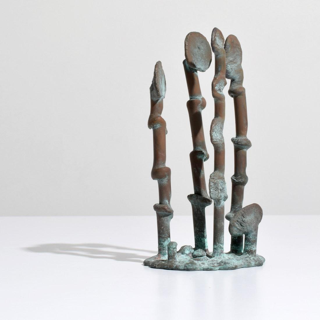 Klaus Ihlenfeld "Land for Sale" Sculpture: Designer/Artist; Manufacturer: Klaus Ihlenfeld (b. 1934) Markings/Notes: no marking(s) apparent Country of Origin & Materials: German/American; oxidized phosphor bronze Additional Information: Provena
