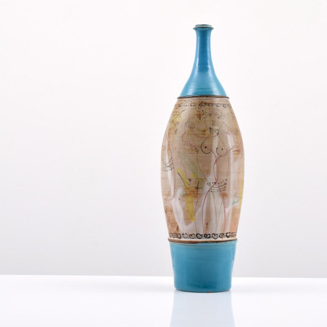 Tall Gilbert Portanier Vase: Designer/Artist; Manufacturer: Gilbert Portanier (b. 1926) Markings/Notes: signed, marking(s) Country of Origin & Materials: French; ceramic Additional Information: Video preview available for all lot