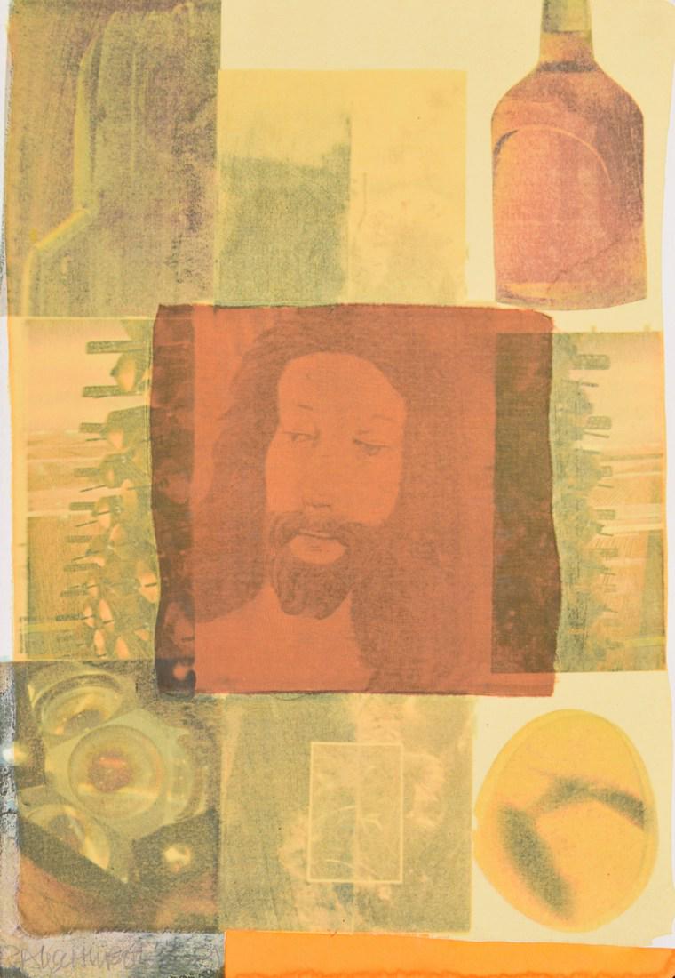 Robert Rauschenberg "Arcanum VI" Screenprint, Signed: Designer/Artist; Manufacturer: Robert Rauschenberg (1925-2008) Markings/Notes: signed, Styria Studio blind stamp; ed. 54/85; 1981 Country of Origin & Materials: American; screenprint with fabric on pa