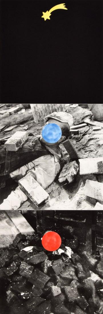 Monumental John Baldessari "Falling Star" Print, Signed: Designer/Artist; Manufacturer: John Baldessari (b. 1931) Markings/Notes: signed, Branstead Studio blind stamp; ed. 32/45; 1989-1990 Country of Origin & Materials: American; photogravure with color aqu