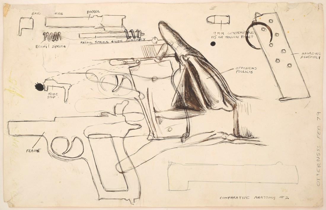 Tom Otterness Drawing: Designer/Artist; Manufacturer: Tom Otterness (b. 1952) Markings/Notes: signed; 1979 Country of Origin & Materials: American; ink and graphite on paper Additional Information: Work is titled "Comparati