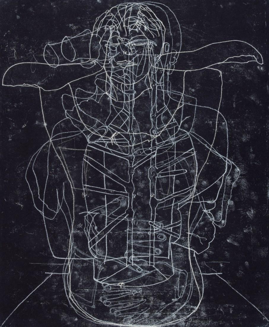 Marc Quinn Etching, Signed Edition: Designer/Artist; Manufacturer: Marc Quinn (b. 1964) Markings/Notes: signed; ed. 21/30; 1995 Country of Origin & Materials: English; etching printed in white on black paper Additional Information: Prov