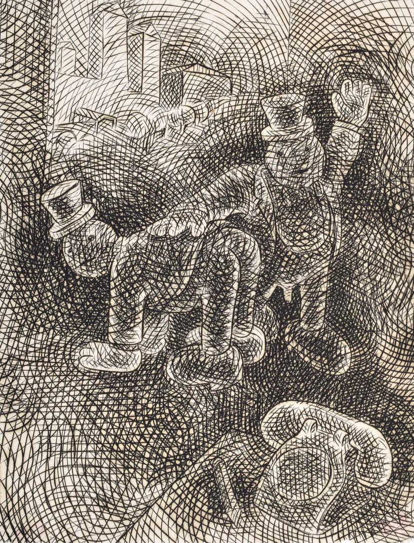 Tom Otterness "Spanking" Engraving, Signed Edition: Designer/Artist; Manufacturer: Tom Otterness (b. 1952) Markings/Notes: signed; ed. 8/15; 1994 Country of Origin & Materials: American; engraving in black on Moriki paper Additional Information: Proven